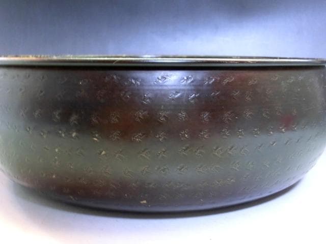 建水■大振り 古銅製 鉋目 平建水 こぼし 茶溢しお茶道具 古道具時代物 骨董■