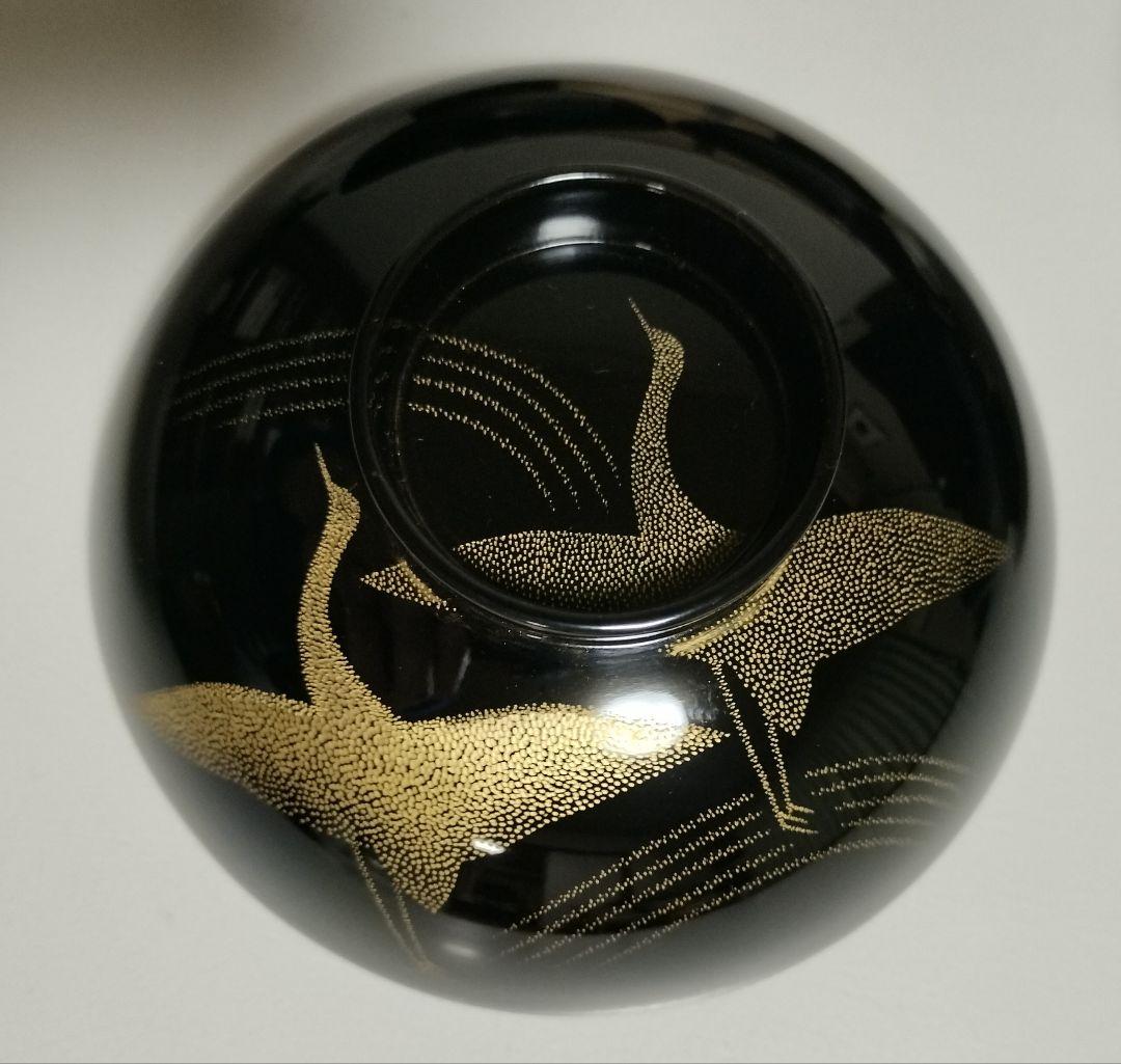 輪島塗　千羽鶴沈金　吸物椀　5客セット　作家もの　 三谷吾一