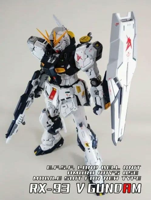 完成品 RG νガンダム 塗装 改修 改造 ダブルフィンファンネル拡張ユニット