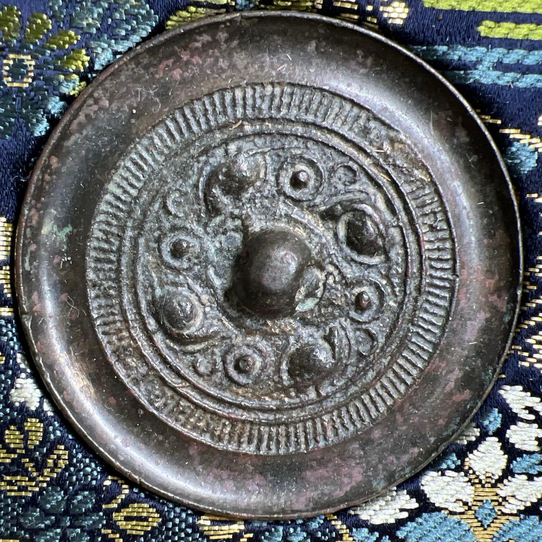 中国漢時代　古銅古鏡　仕立箱付　366g 東な7-1221☆2F