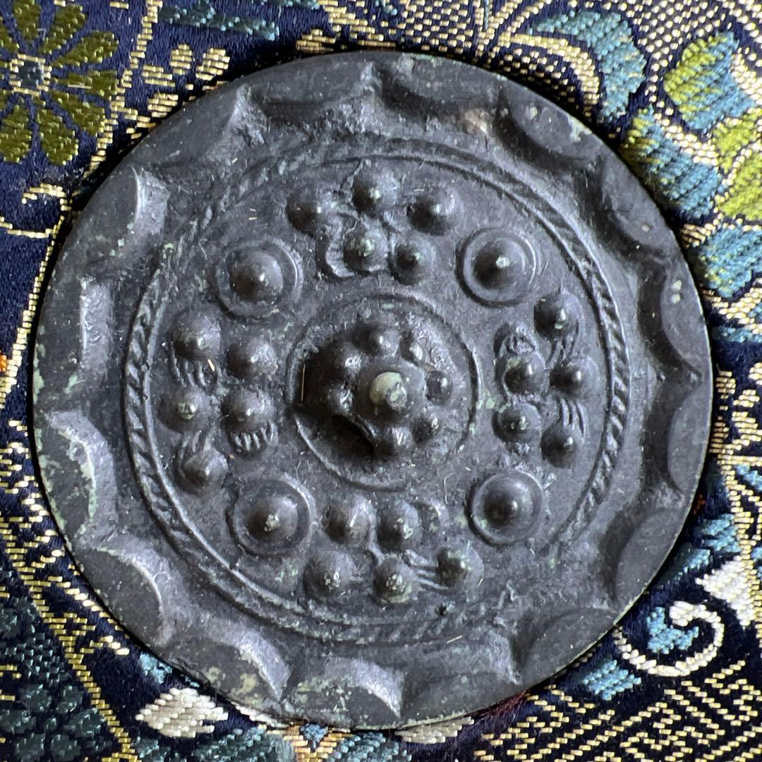 中国漢時代　古銅古鏡　仕立箱付　366g 東な7-1221☆2F