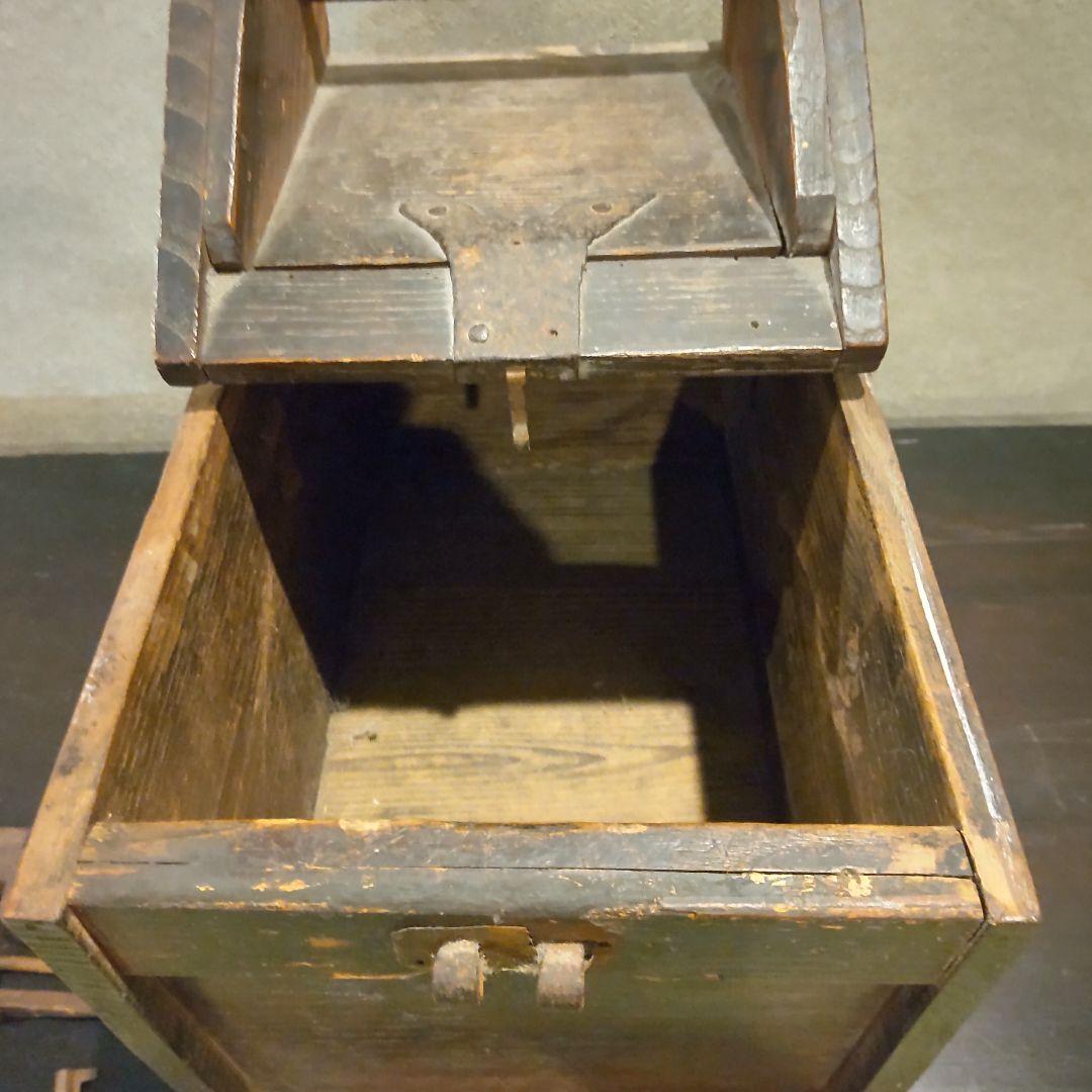 古い銭箱　時代物、銭函　古い鍵付き