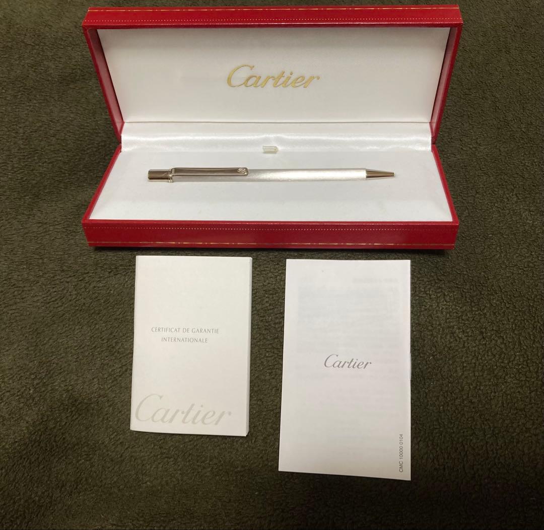 未使用　カルティエCartier ボールペン シルバーメタル　インク黒
