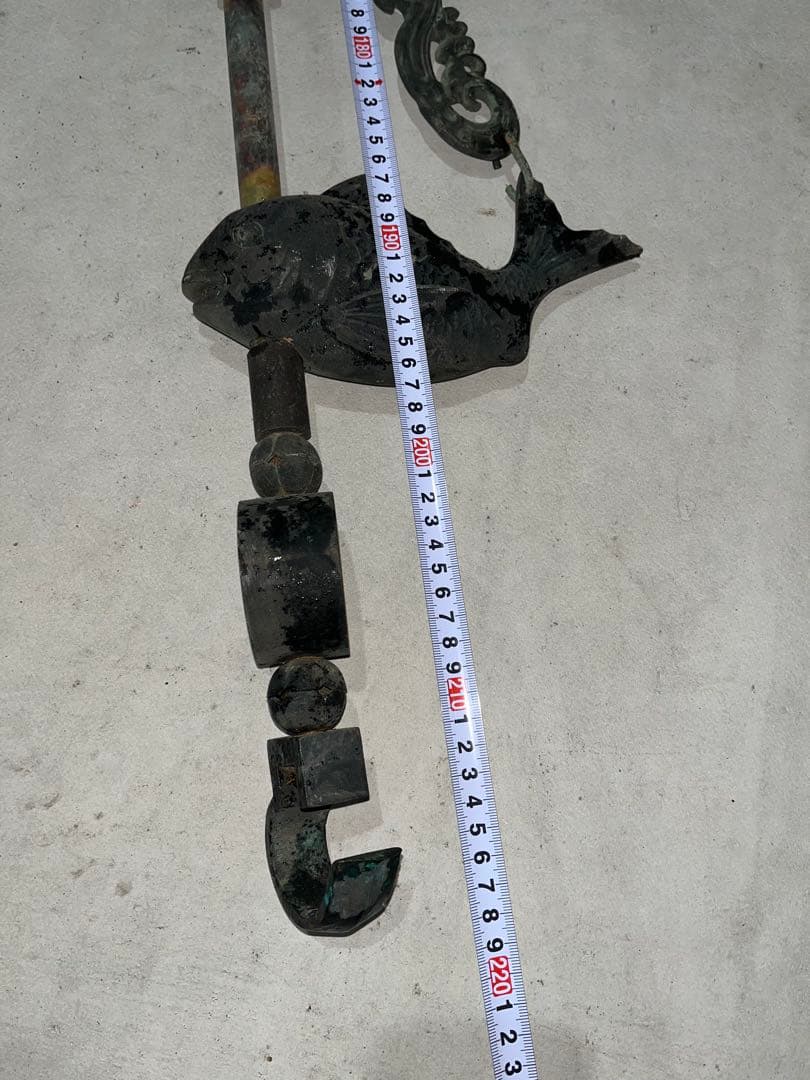 真鍮　自在鈎　古物