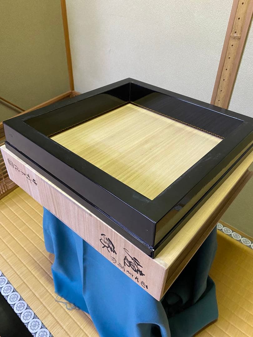 茶道具/炉縁 真塗 面七宝蒔絵 中村宗悦　共箱