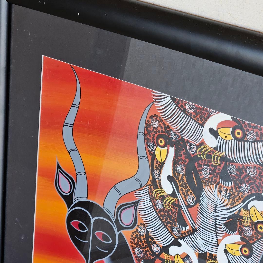 アフリカ 絵画 アート ティンガティンガ チワヤ レイヨウ 鳥 楽園 動物園