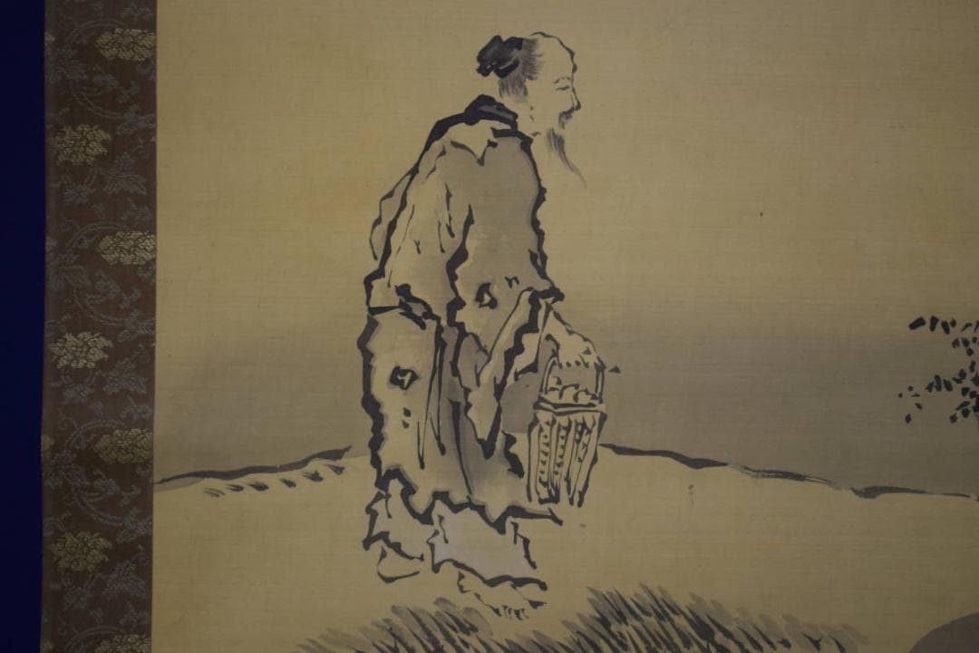 模写/狩野探幽/人物図/大幅/布袋屋掛軸HG-755