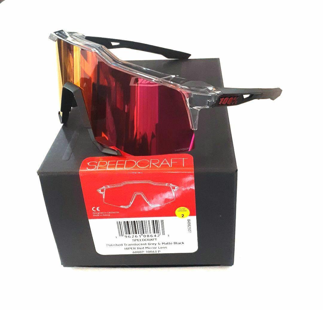 2025新作 100% Speedcraft クリアグレー ブラック サングラス