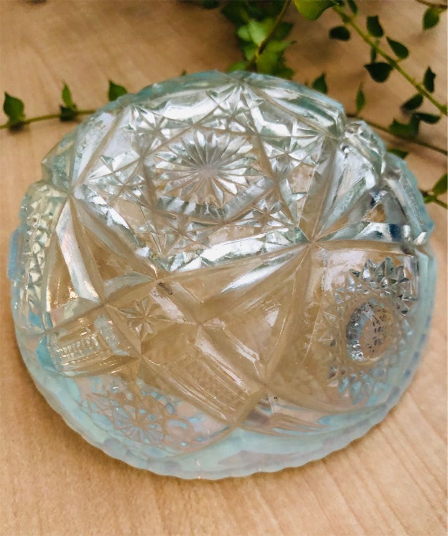 アンティーク　カットガラスの器　六芒星