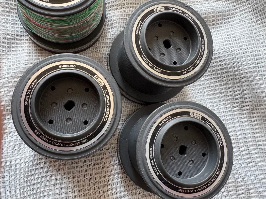 遠投リール　シマノスーパーエアロ替スプール６個