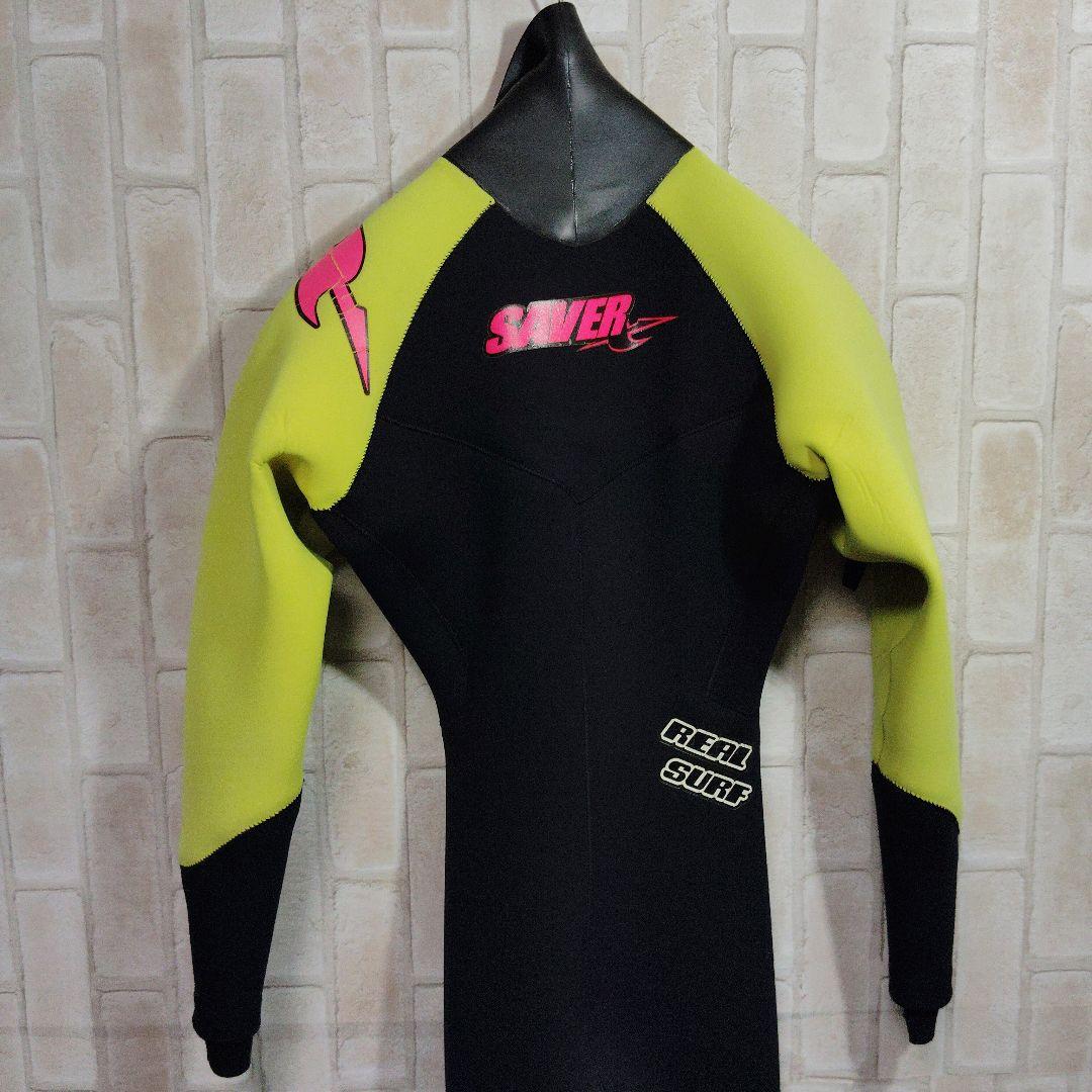 ウェットスーツ　SAVER　黒　イエロー　足付き