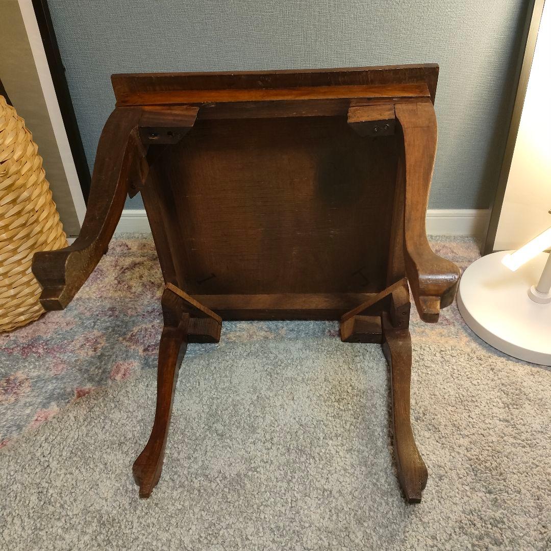 【B】アジアン家具 象嵌細工 サイドテーブル アンティーク調 飾り台