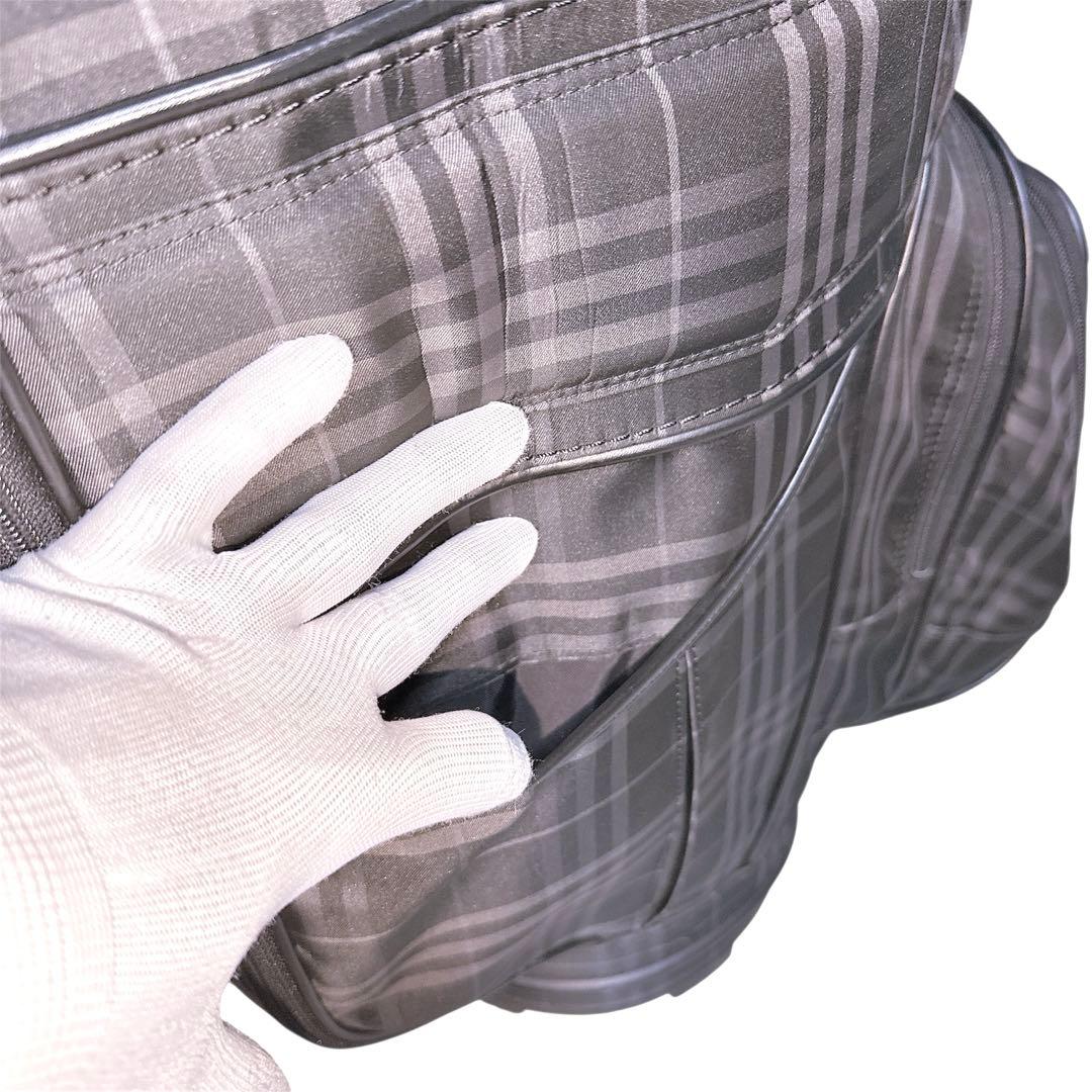 【美品】バーバリーゴルフ キャディバッグ ゴルフケース ノバチェック ブラック