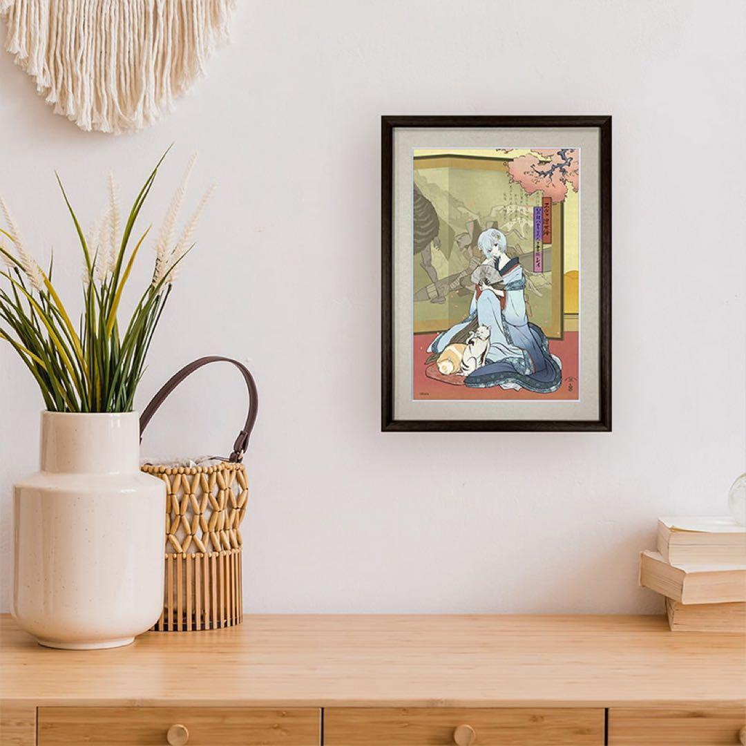 エヴァ浮世絵「箱根八里美人三画揃 レイ」　共通カラー単品　版三