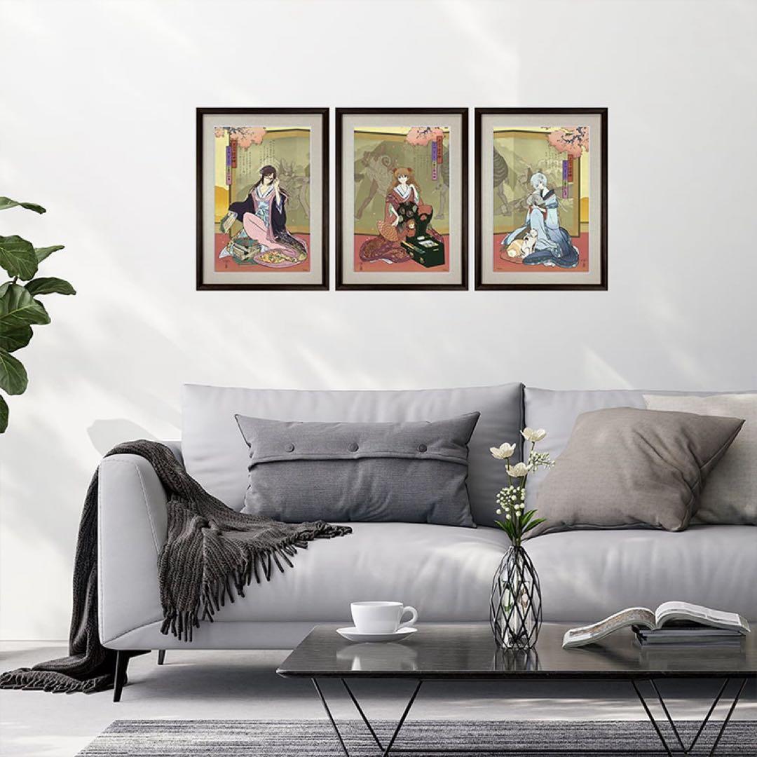 エヴァ浮世絵「箱根八里美人三画揃 レイ」　共通カラー単品　版三