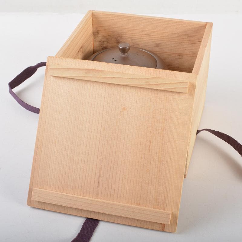 煎茶道具　萬古焼　館正規 作　横手急須　共布共箱　V　R7207