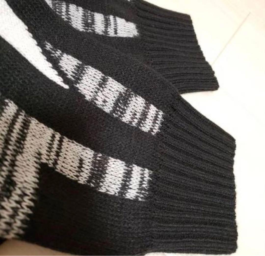 ニットウェア　バイカラー　白黒　L セットアップ