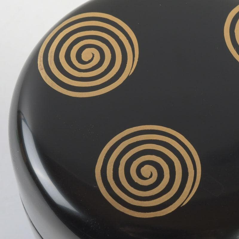 茶道具　坂下仙秀作　淡々斎好写　渦蒔絵　中棗　共箱　V　9834