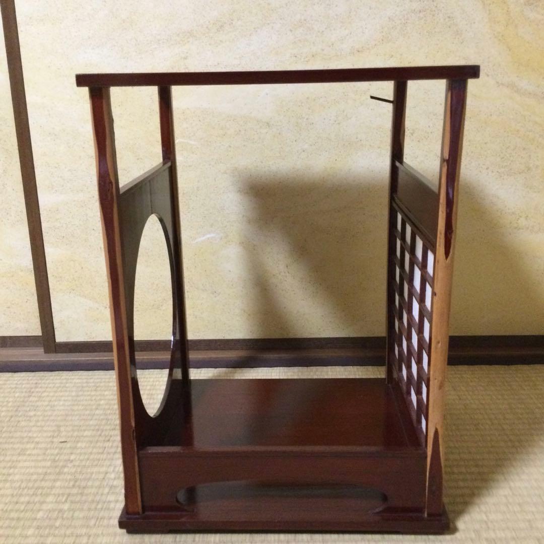 茶道具 園能斎好 吉野棚 塗師宗桂作 溜塗 茶棚 箱付 L306