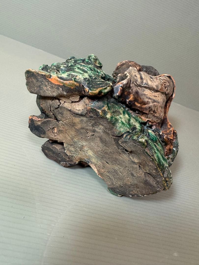 2719 時代物 人物 仙人青獅像　古美術 置物