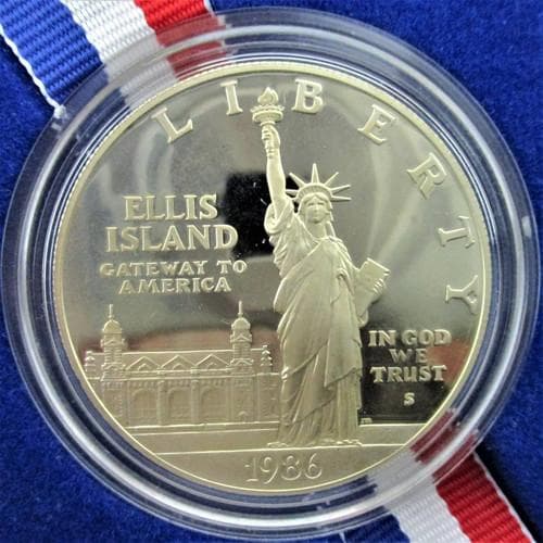 アメリカ合衆国造幣局　1986年リバティ １ドル プルーフ銀貨 自由の女神