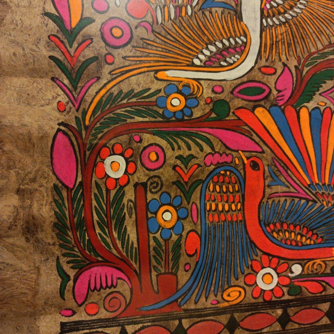 ビンテージメキシコ絵画　メキシコ伝統アマテアート