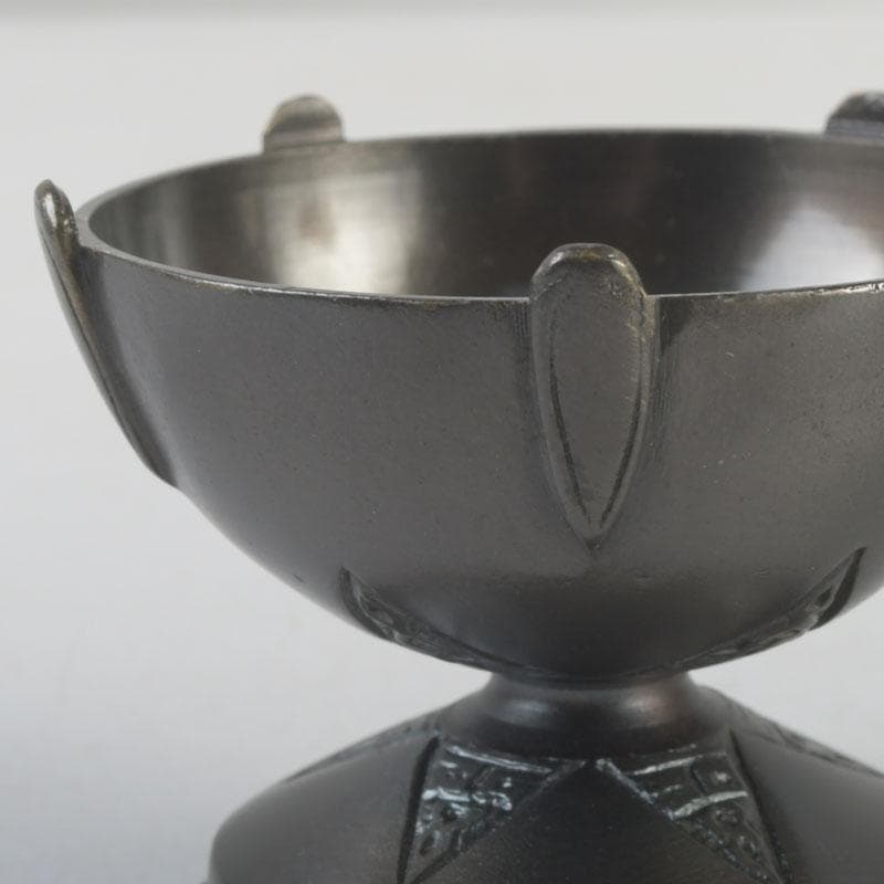 茶道具　唐銅風炉師　藤井宗喜作　唐銅　古銅写　火舎蓋置　共箱　V　9609