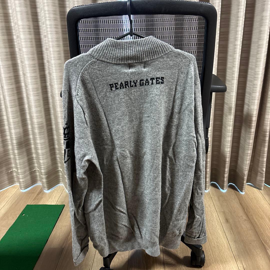 パーリーゲイツ グレー ハーフジップ カシミヤ入り　セーター