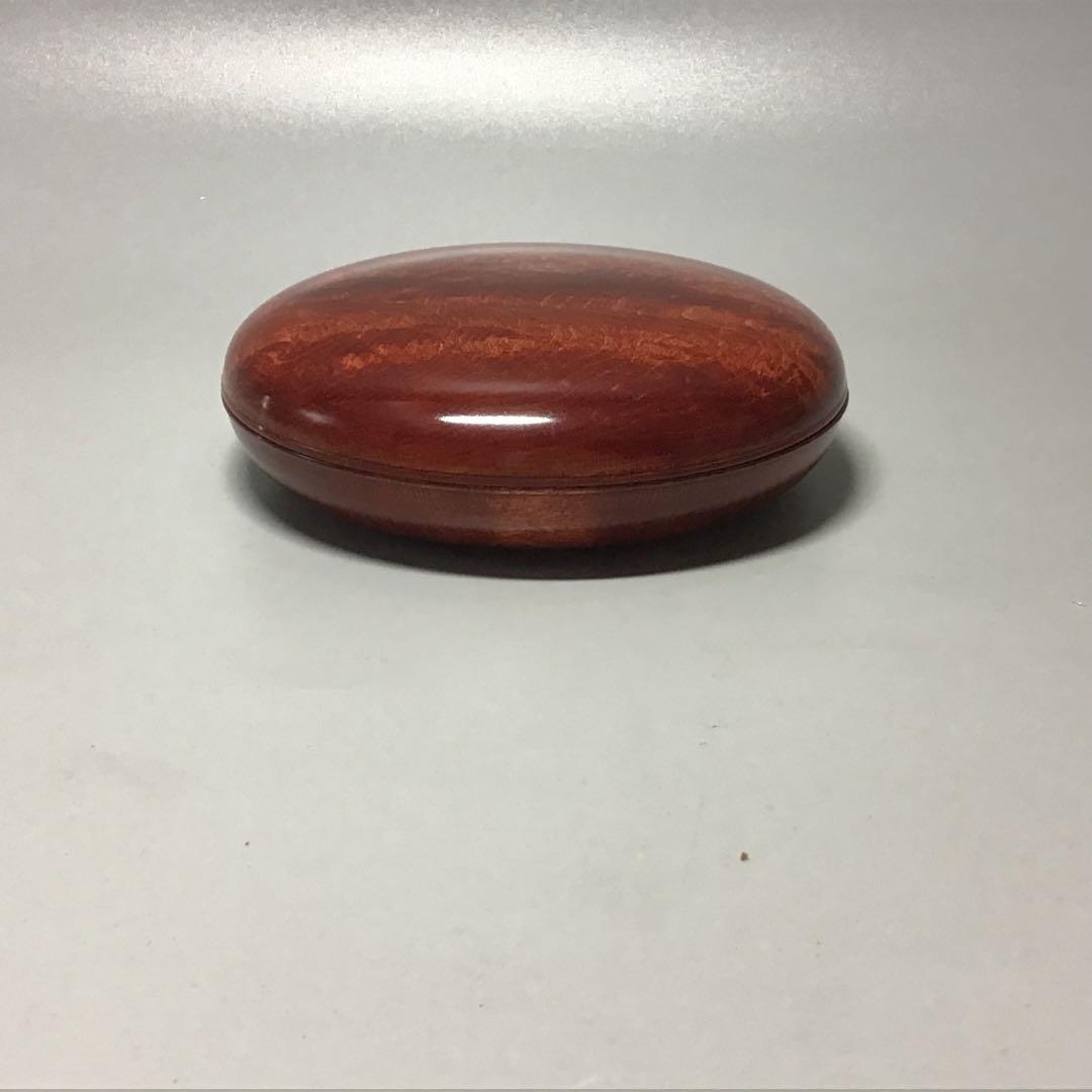 楓ハードメイプルの玉杢を　スカーレット染めにしたミニ食蘢　小物入れ　大香合です