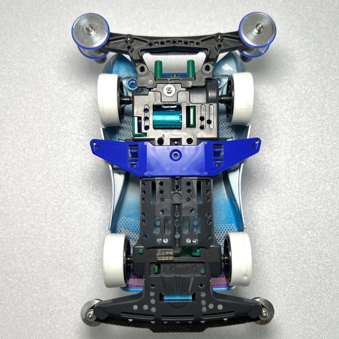 ミニ四駆　ソニックセイバー　肉抜き　クリヤーブルー　シルバーリーフ　キャンディ