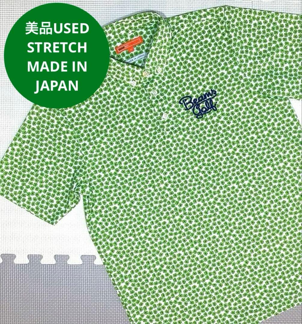 BEAMS GOLF デイジーモチーフ ボタンダウン ポロシャツ／M