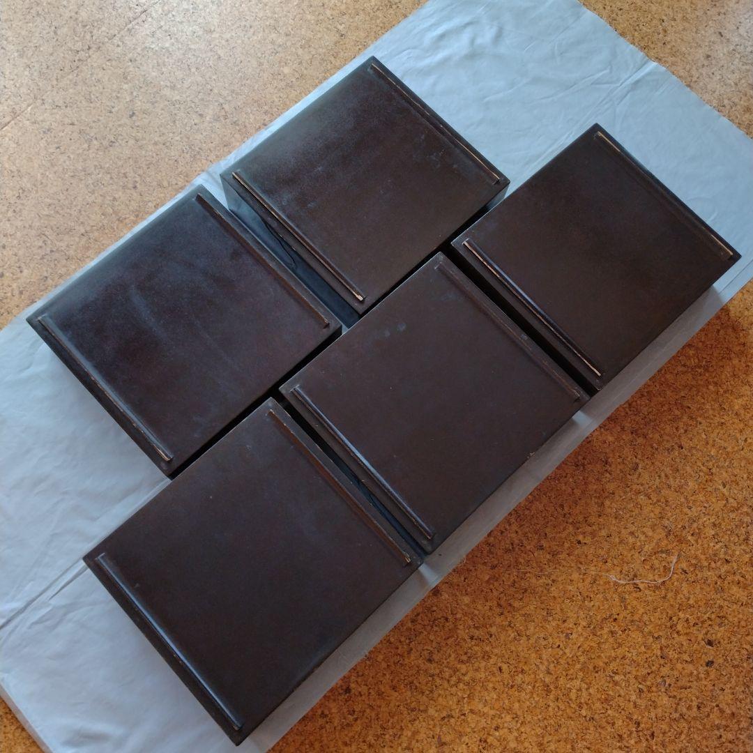 重箱5段 木製 漆器 松に鶴 翁と嫗 変え蓋付 木箱付 金彩 蒔絵 【送料込】