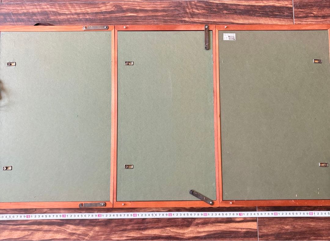 歌川広重「武陽金澤八勝夜景」木版画 三枚 額装 浮世絵 錦絵 F