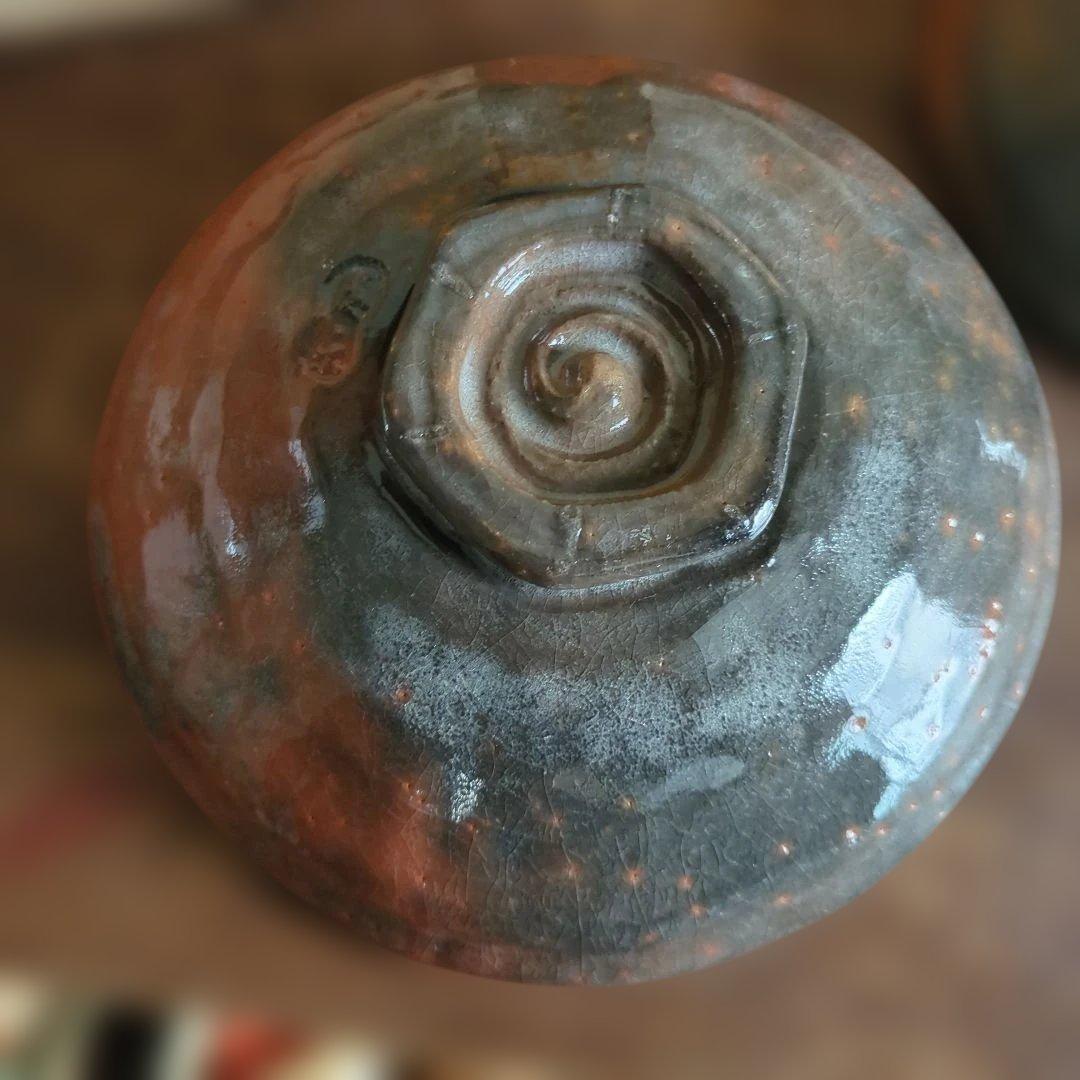 嶋台茶碗 金銀 茶道具 茶碗 セット 銀色 赤色 陶器 慶楽 木箱 在銘