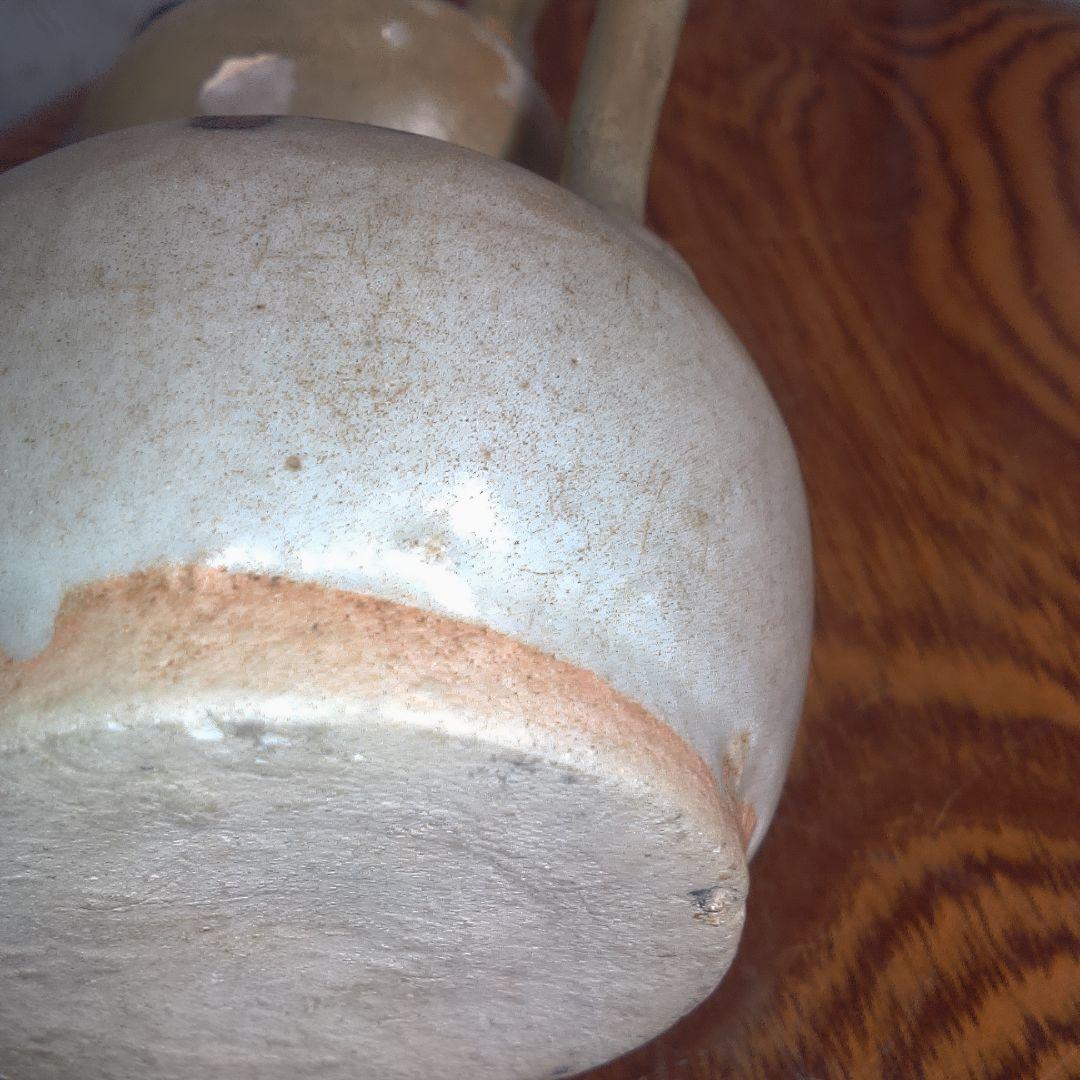 骨董６手作り陶器壺、二重ボディ