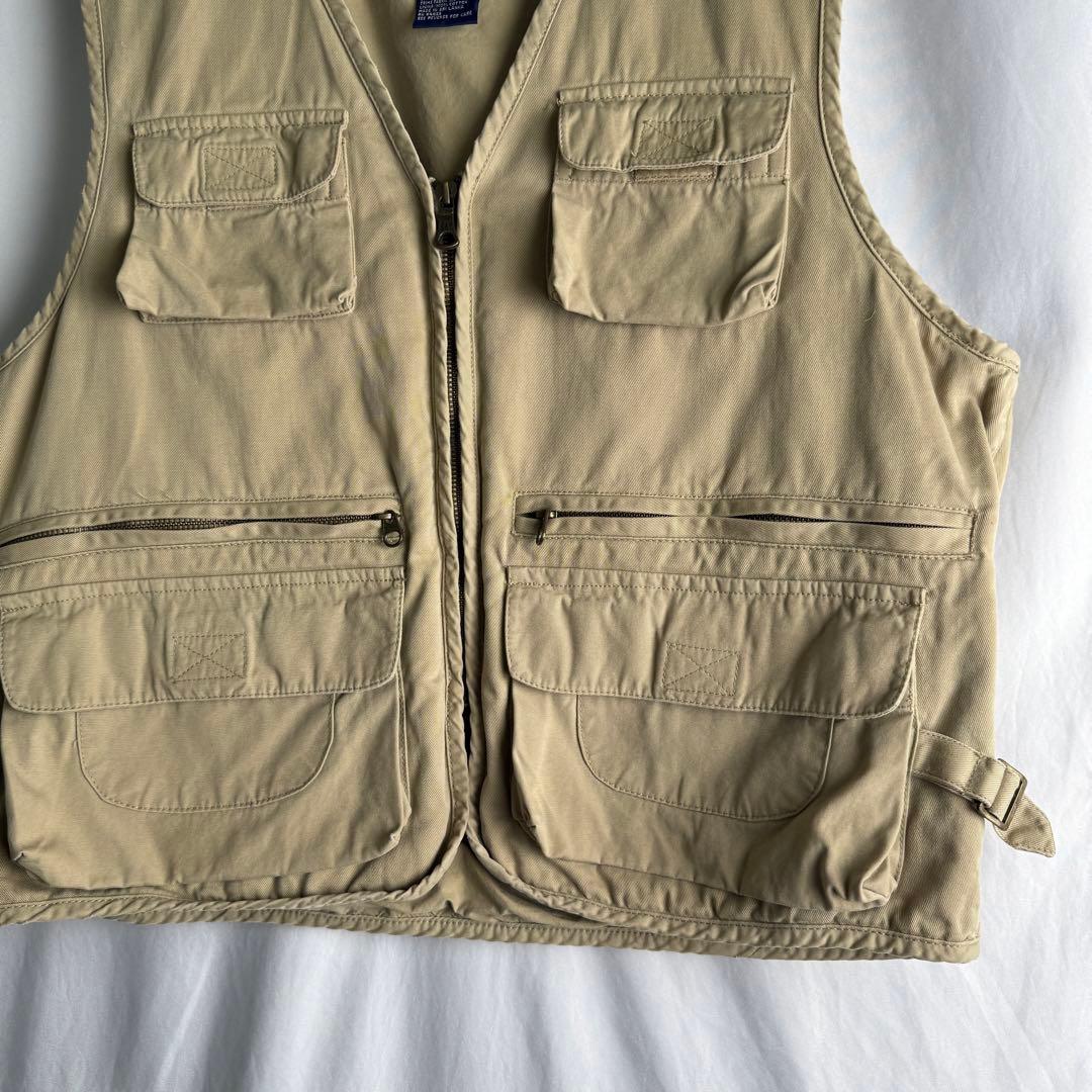 90s OLD GAP コットン サファリ ベスト M ベージュ