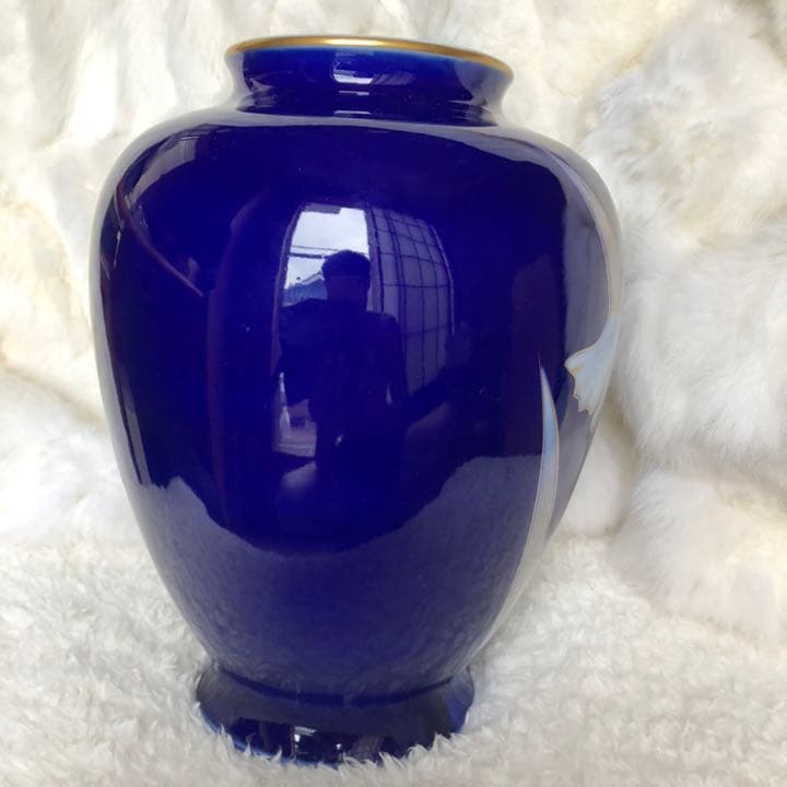 宮内庁御用達 深川製磁 花瓶 あやめ 花菖蒲 水仙 花柄 ボタニカル