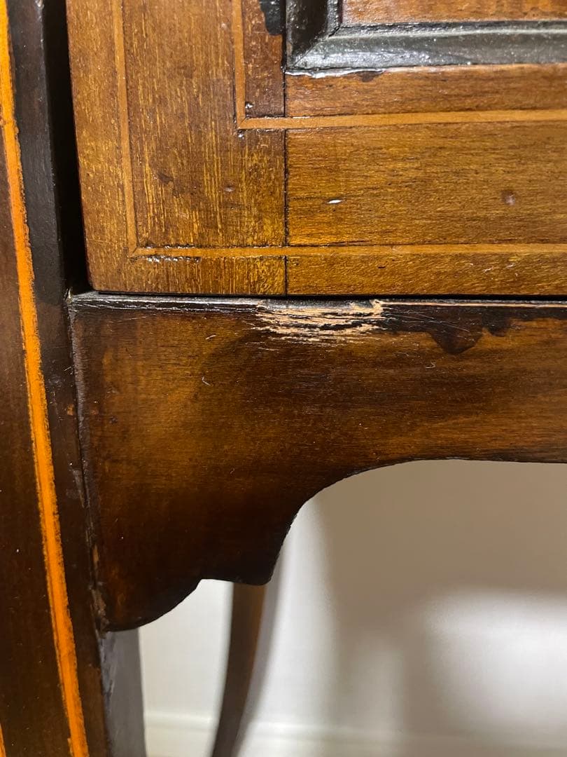 アンティーク　木製ガラス扉　飾り棚