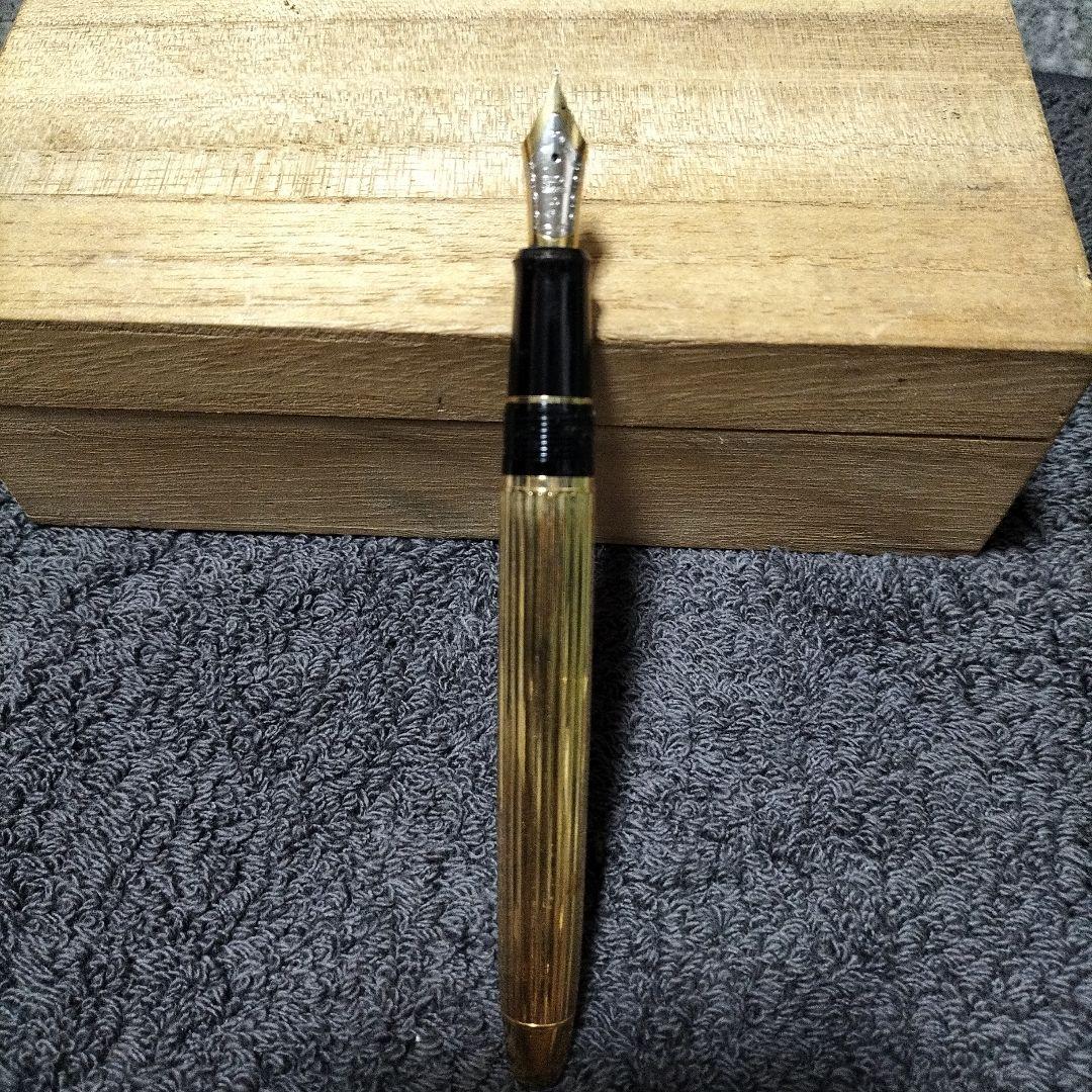 18Ｋ PILOT ゴールド ストライプ万年筆