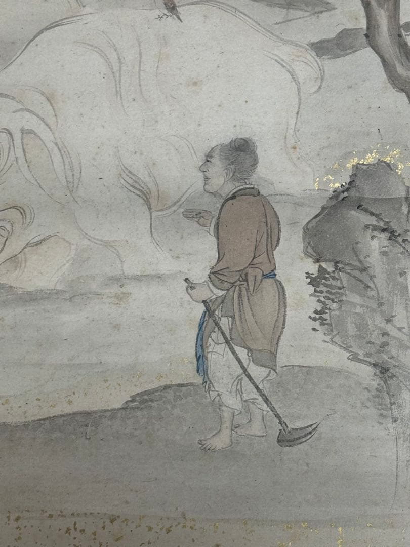 孝子ニ圖　紙本肉筆　小田海仙筆　掛軸　共箱　送料込み251031