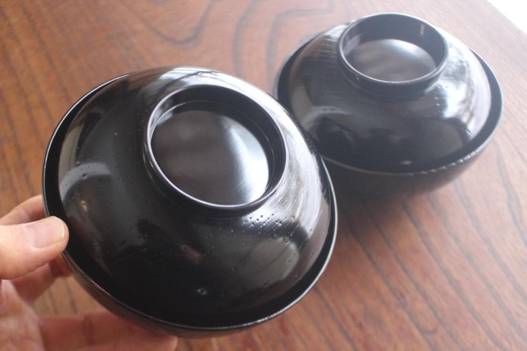 時代逸品！端正な黒漆に優美な光琳鶴蒔絵の映えるお椀2点（検輪島塗蒔絵椀