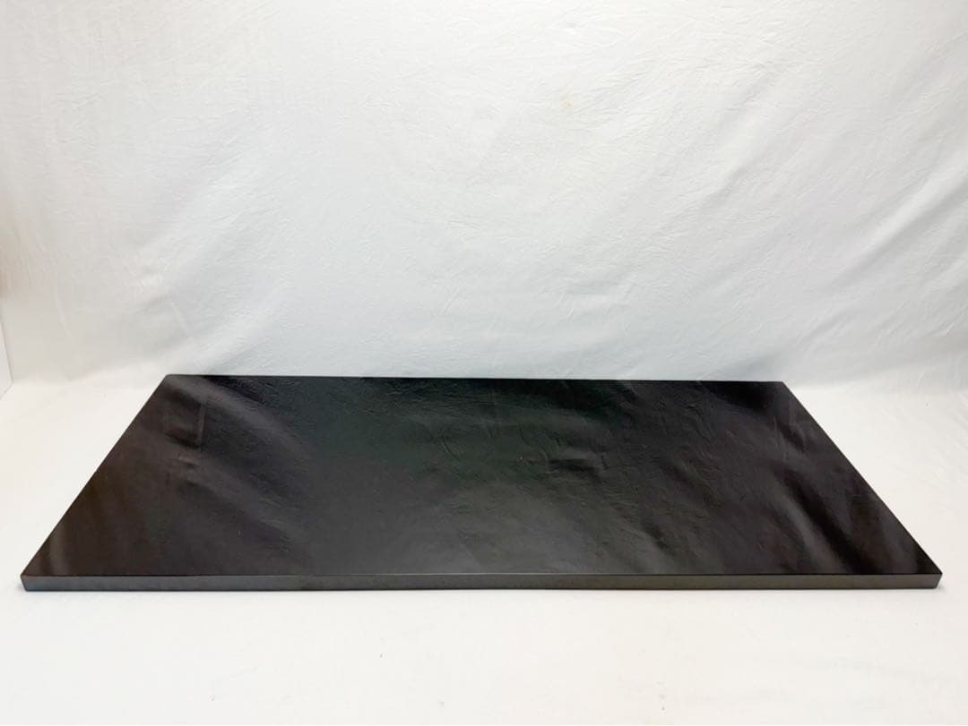 美品 茶道具 塗師 表完造 黒真塗 長板 炉用 風炉用 壱双 敷板 茶道 共箱