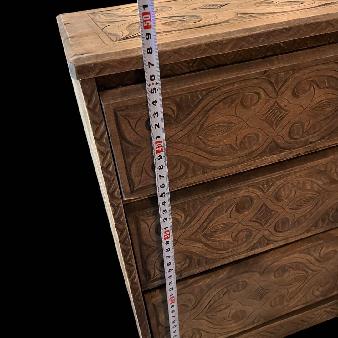 アイヌ 木彫り 小引き出し 小物　木製 引き出し チェスト ビンテージ　入手困難