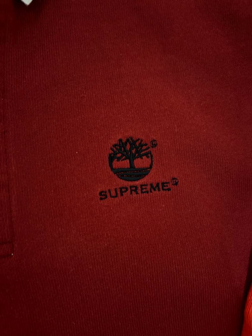 SUPREME ×TIMBERLAND ラガーシャツ 赤/オレンジ