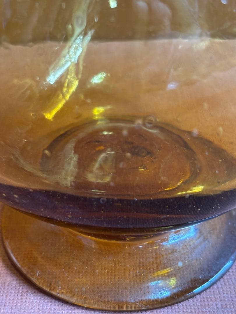 小谷眞三作倉敷ガラス飴釉足付デキャンタ　 検栄次