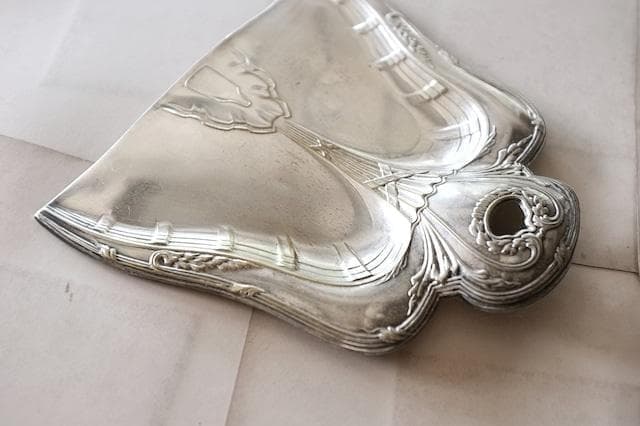 1900s フランス アールデコ 銀の蔦葉とダストパン＆ブラシ アンティーク