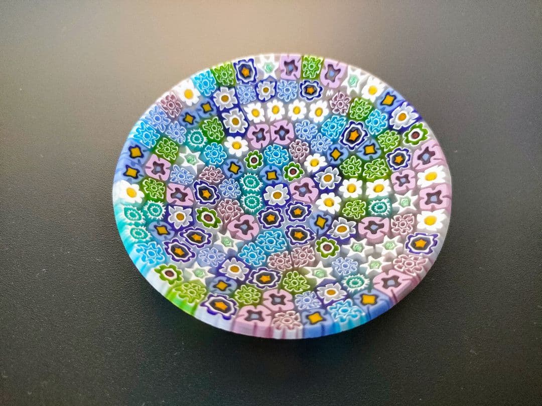 ベネチアングラス　ムラノ島　ミルフィオリ　小皿