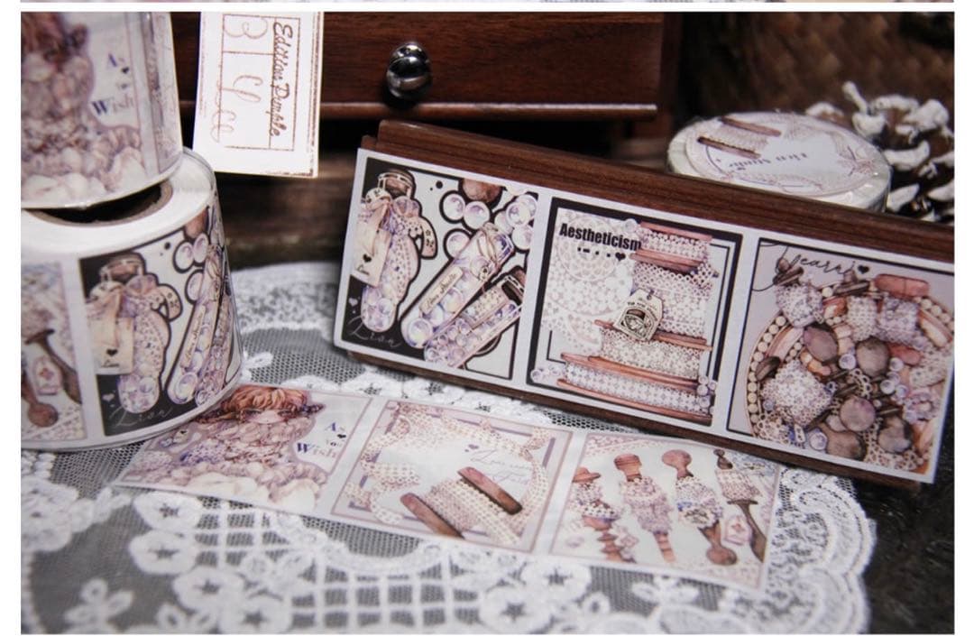 W1740.LION STUDIO 蕾丝系 ロールシール ロールステッカー