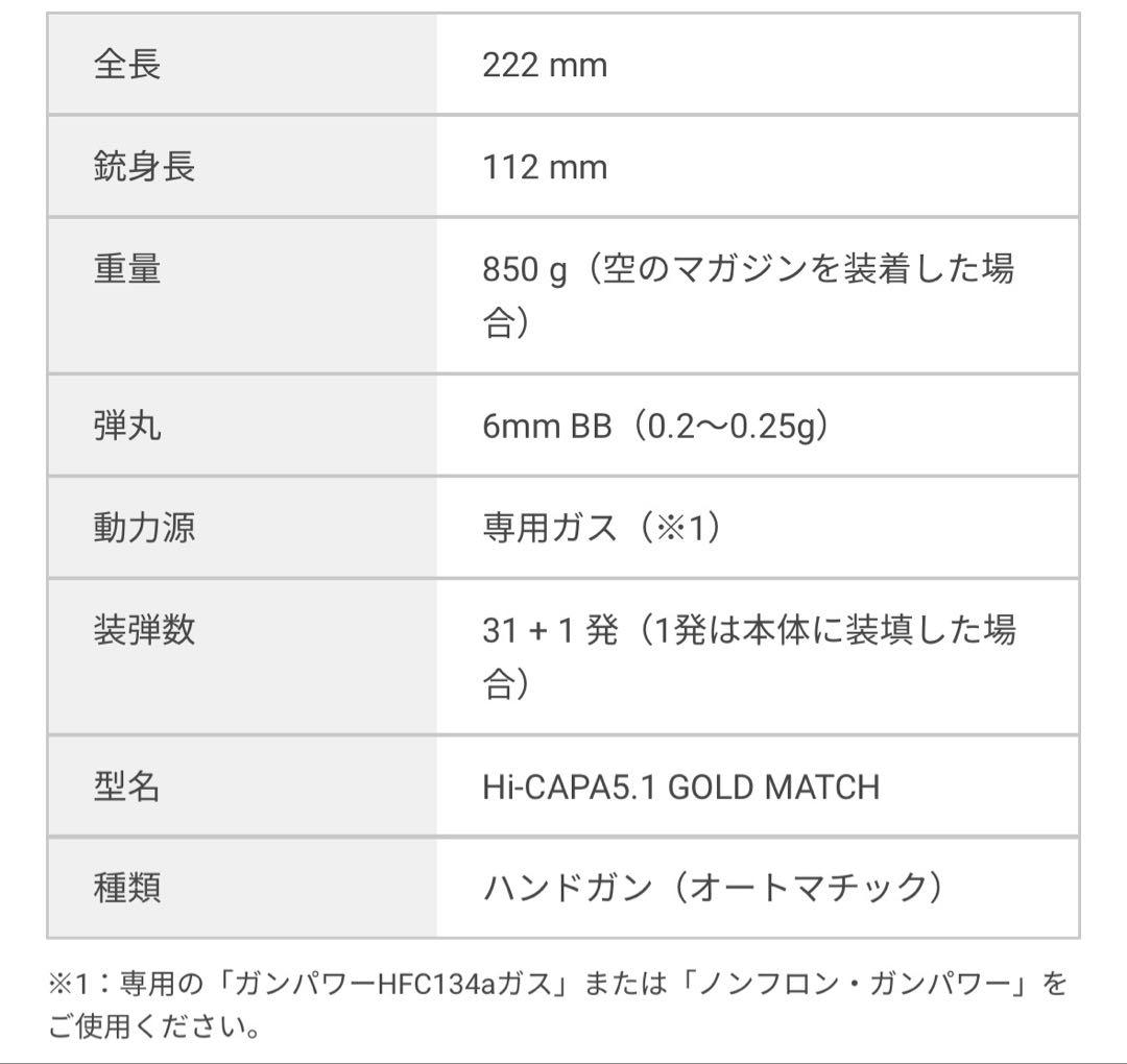 Hi-CAPA 5.1 GOLD MATCH 東京マルイ