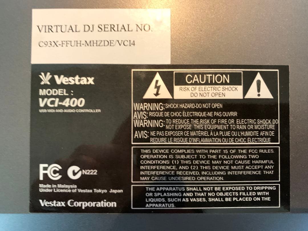 Vestax DJコントローラー VCI-400 ケーブル、保護カバー付き